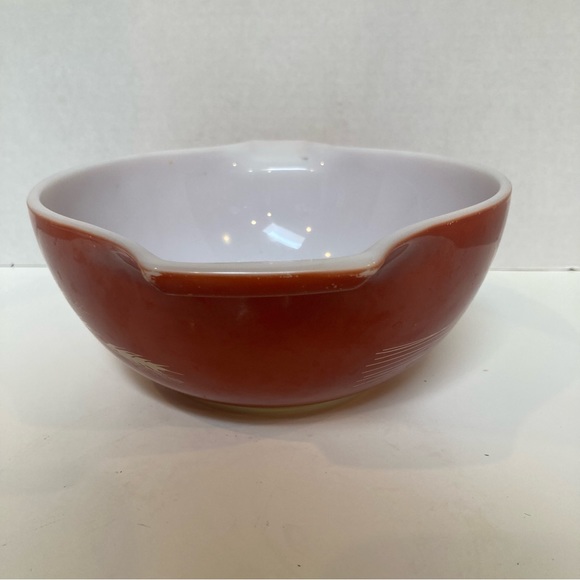 PYREX Cinderella Nesting Mixing Bowl Rust Golden Harvest Wheat #442 Vintage - Picture 3 of 10